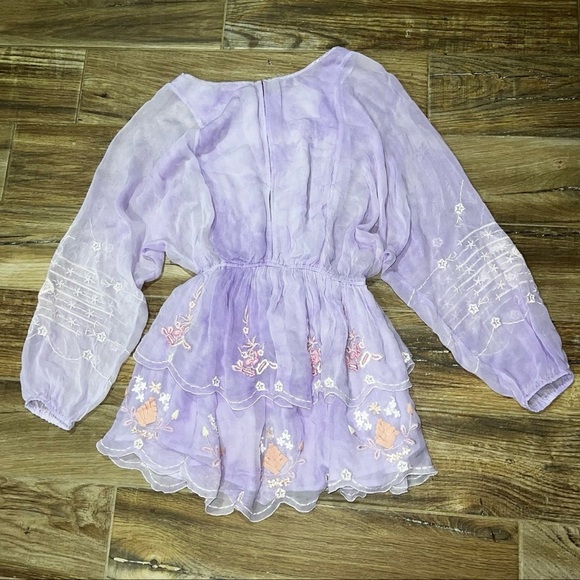 LoveShackFancy x Free People Bridgely
Lilac Purple Embroidered Chiffon Mini - Picture 6 of 6